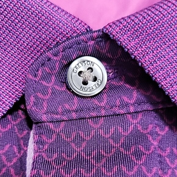 Greyson Men's Shirt Size XL Golf Polo Purple Casual Button Down Collar - Picture 5 of 10
